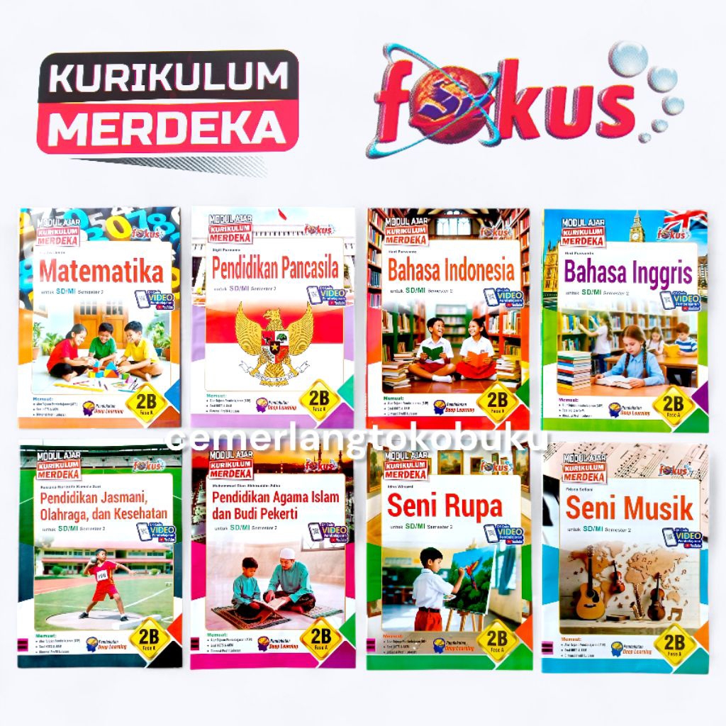LKS Fokus Kelas 2 SD Kurikulum Merdeka Semester 1 dan 2 Matematika Pancasila Bahasa Indonesia Inggri
