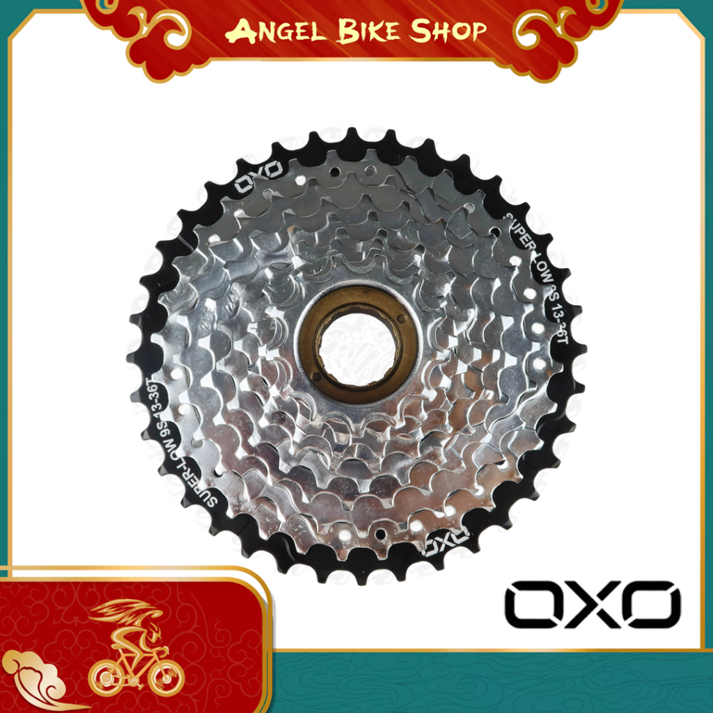 Sprocket Freewheel OXO 9 Speed 13-36T Drat Ulir Chrome/Black