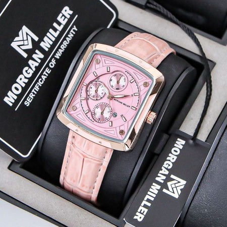 MORGAN MILLER - Jam Tangan Wanita Quartz Tanggal Aktif Tali Kulit Tahan Air