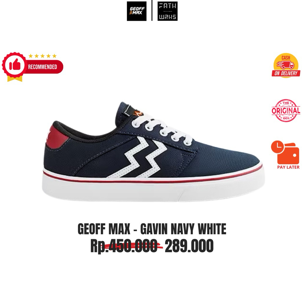 Sepatu Geoff Max Original - Gavin Navy White | Sepatu Pria | Sepatu Wanita | Sepatu Unisex
