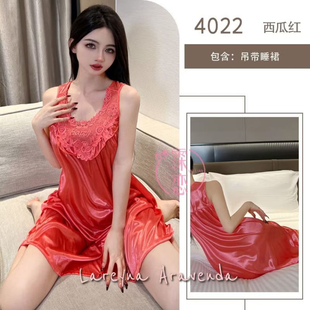 Dress Satin Baju Tidur Wanita Bahan Satin Jumbo Sexy Dewasa Terbaru