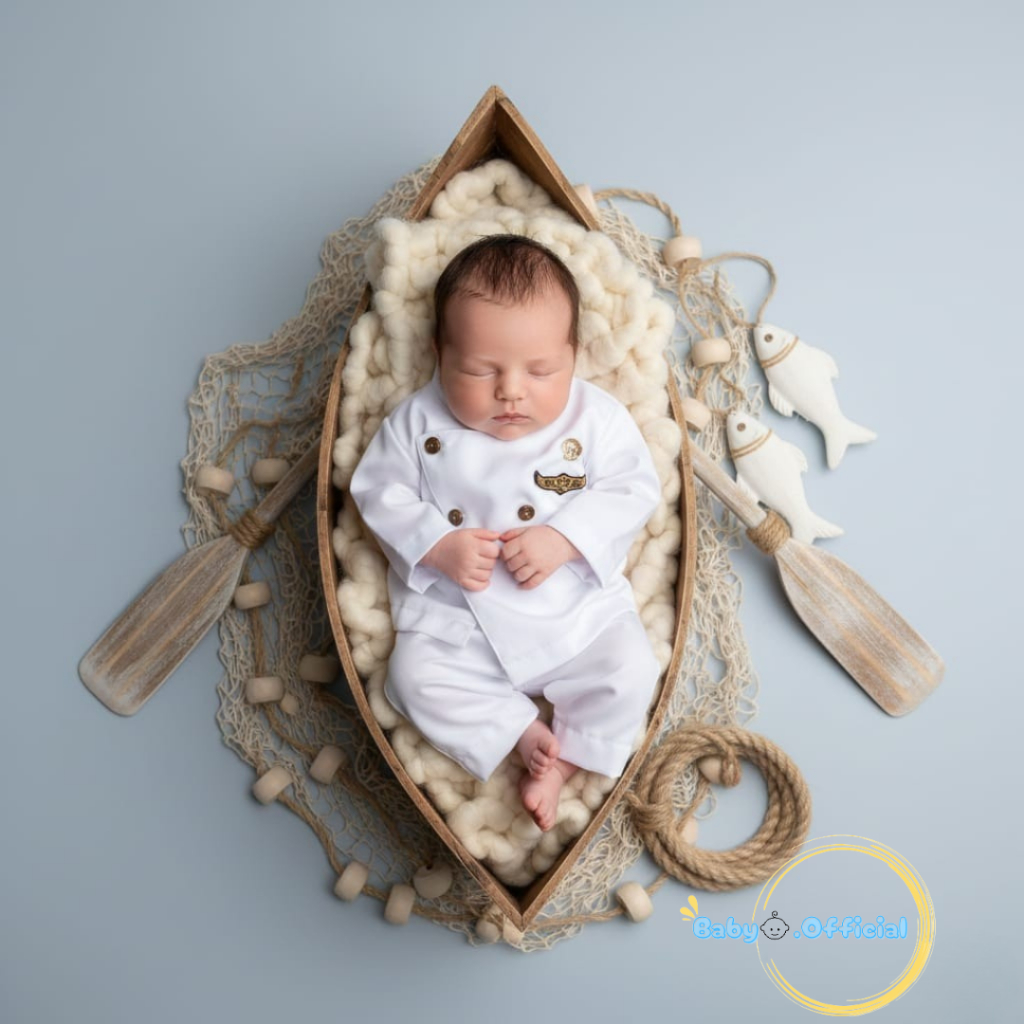 kostum pelaut baju pelaut properti foto bayi newborn