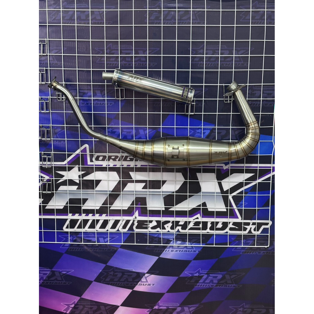 knalpot ninja 2tak R RR SS cember stainless las cacingsilincer half blue ujung miring CNC