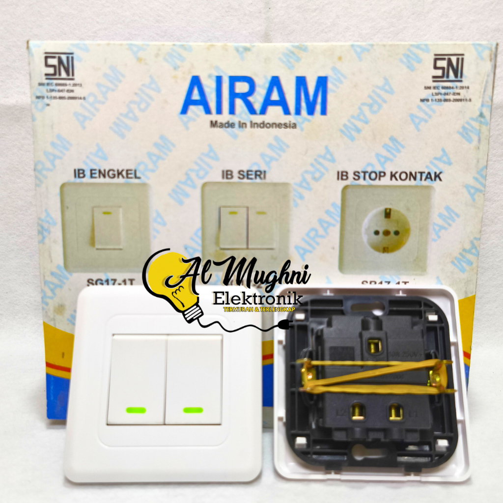 1 Box (12 Pcs) Airam Saklar Tanam IB Seri