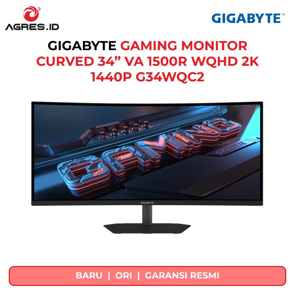 GIGABYTE G34WQC2 Gaming Monitor CURVED 34 INCH VA 1500R WQHD 2K 1440P