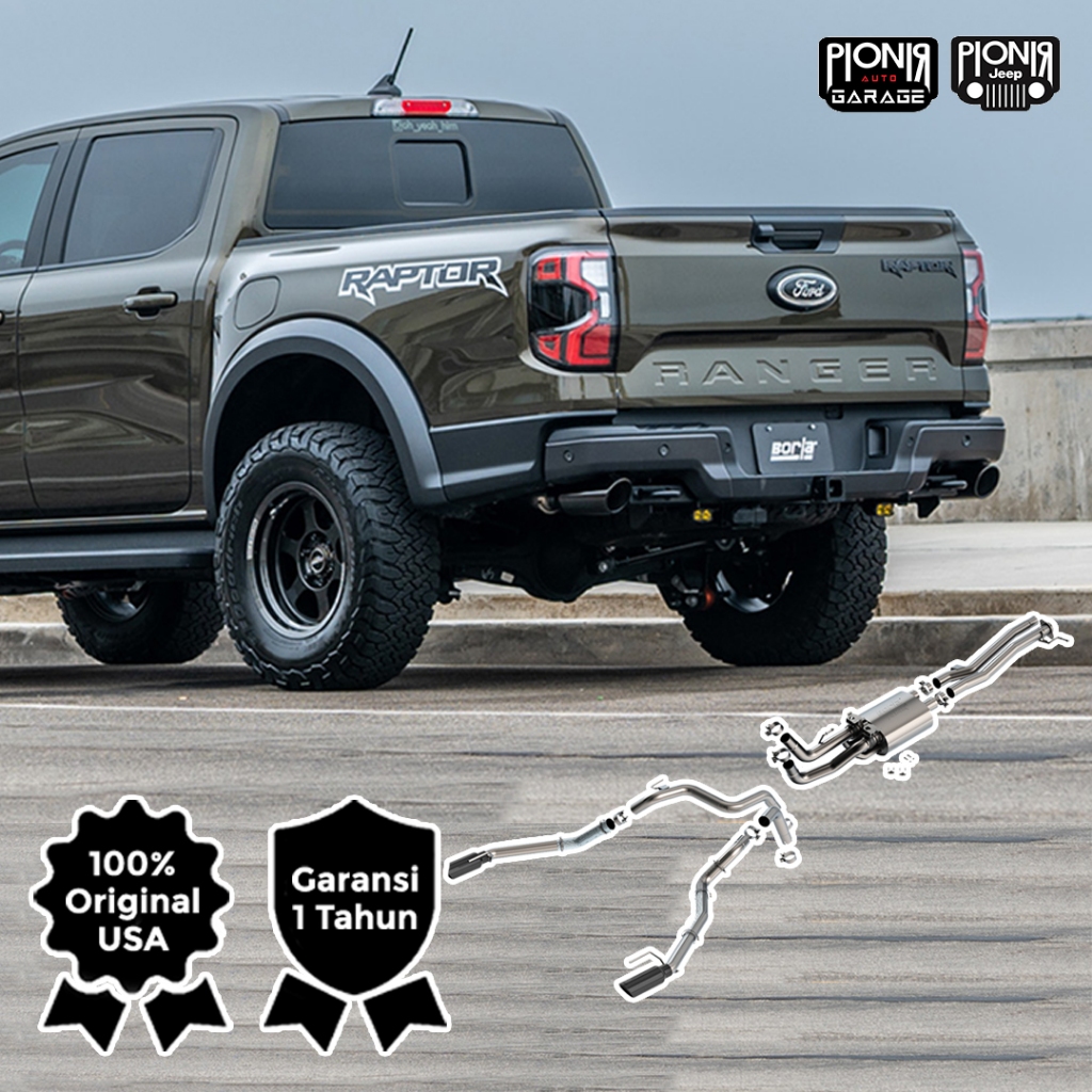 Knalpot Borla Mid Section Tail Pape Black Chrome Ford Ranger Raptor 2024+ Orignal USA | Knalpot Borl