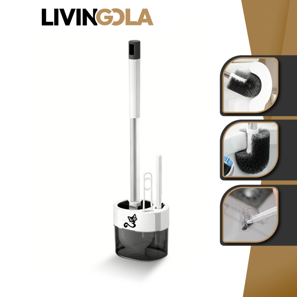 LIVINGOLA Sikat WC Toilet Kloset Duduk /Jongkok 3IN1 D86A Sikat Pembersih Toilet / Toilet Brush / Si