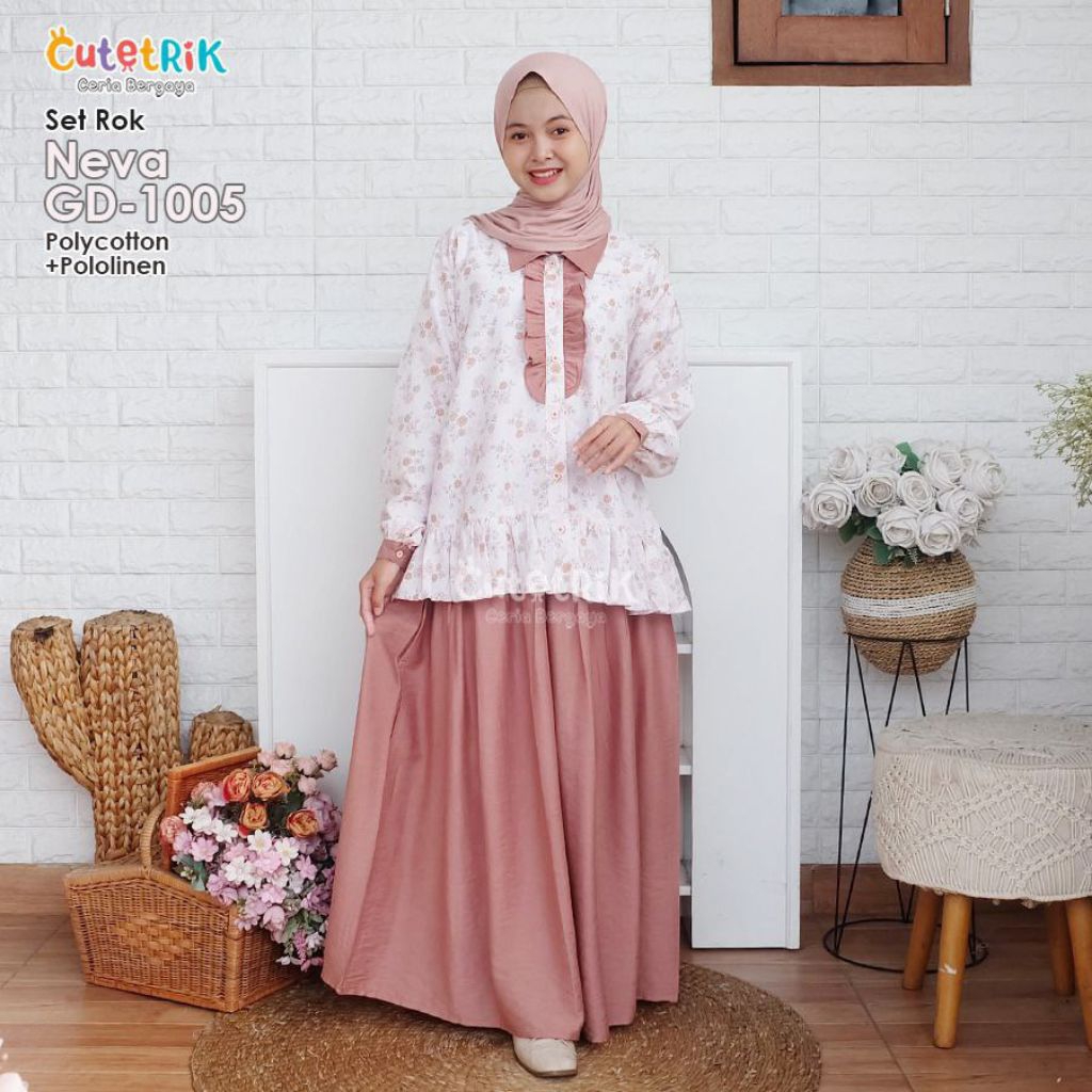 ONESET ROK+ATASAN KOREAN STYLE TERBARU CUTETRIK LEBARAN 2026 SETELAN ROK ANAK TANGGUNG DAN REMAJA AD
