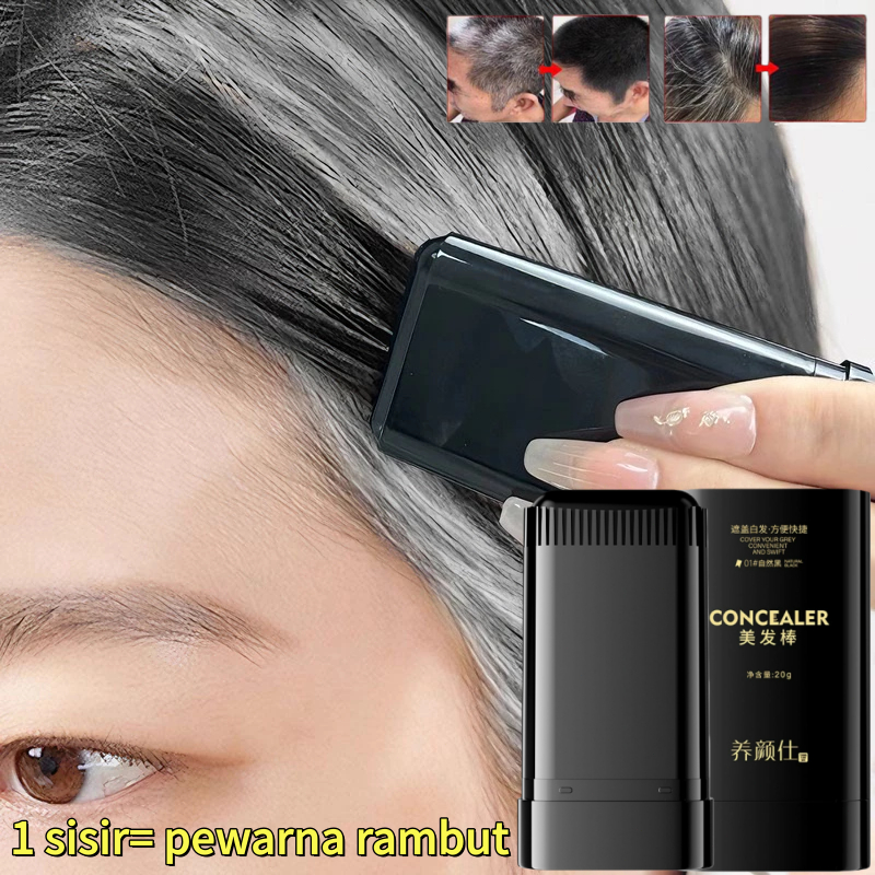 Pewarna rambut hitam Semir sisir uban rambut Cat rambut putih uban Semir rambut uban Stik Pewarna Ra