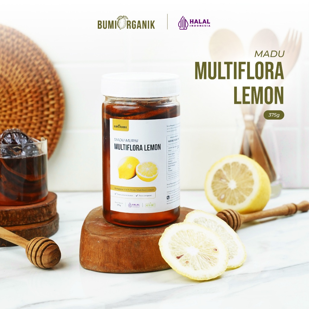 MADU MULTIFLORA LEMON ASLI BUMI ORGANIK - MADU MULTIFLORA DAN LEMON KERING - MADU MULTIFLORA MURNI 1