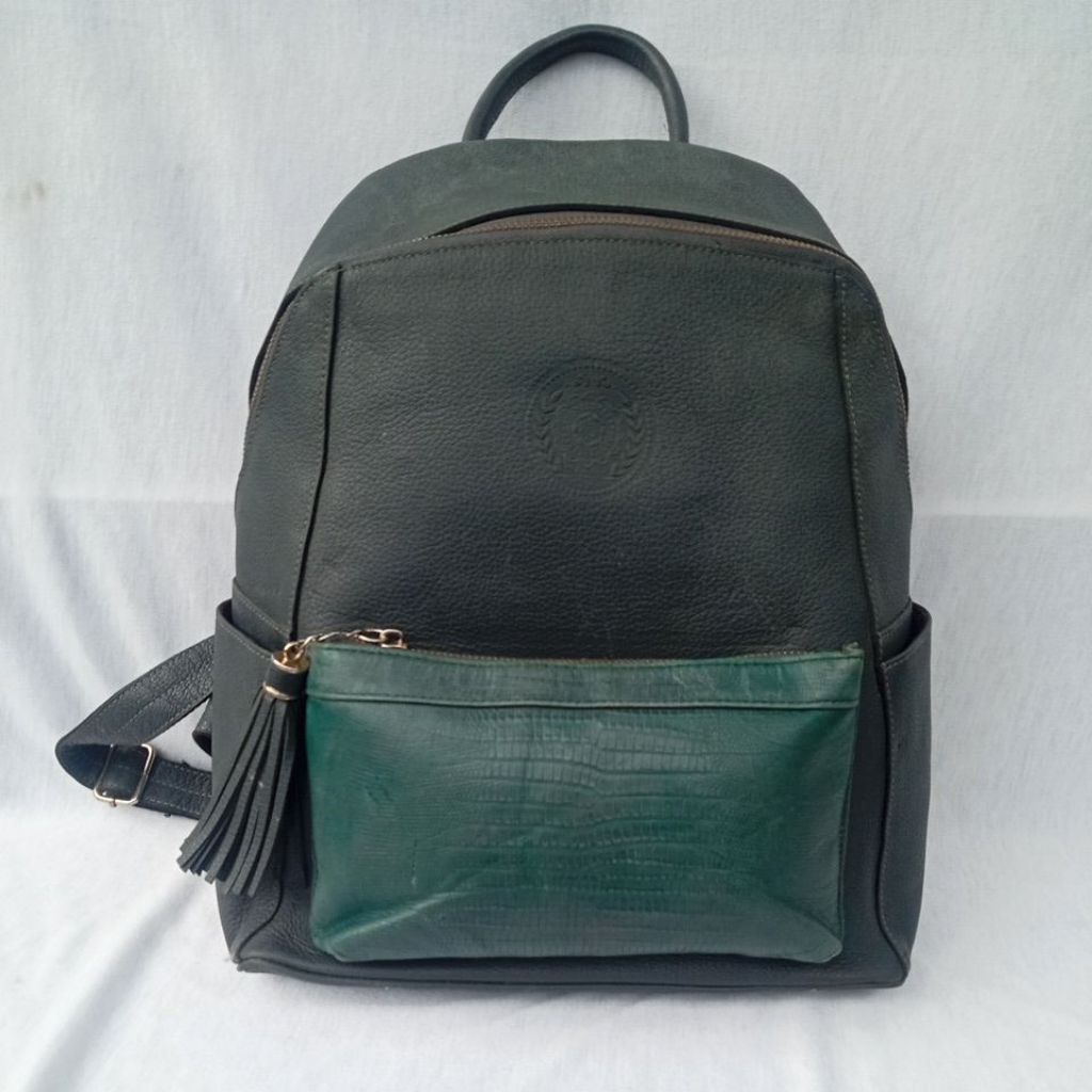 Tas Ransel Backpack Wanita Kulit Asli Lasposa Kulas Cewek Cewe Perempuan Abu