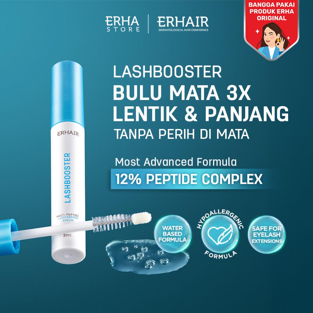 ERHAIR Lashbooster Multi-Peptide Lash & Brow Serum (3ml) - Serum Alis & Bulu Mata Rekomendasi Dermat