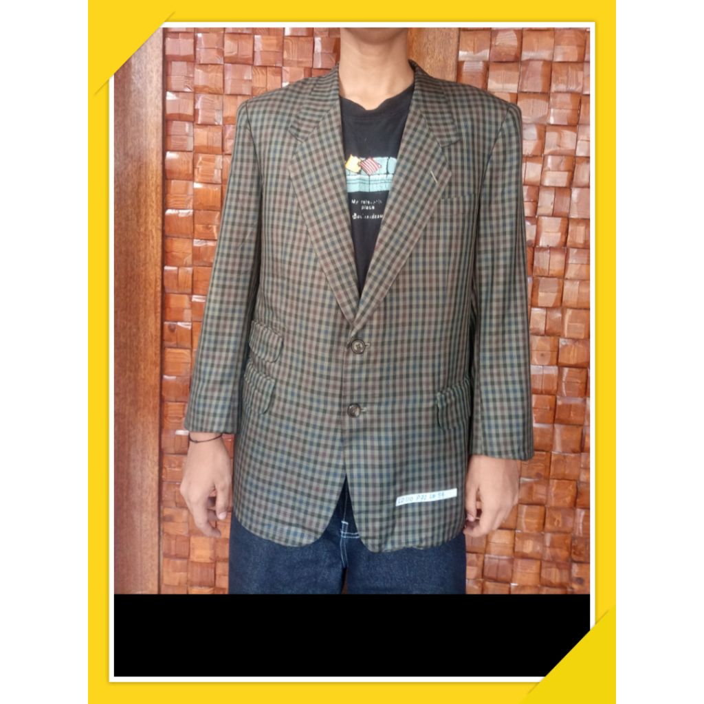 Jas Formal pria, Blazer pria, Jas motif Tartan, jas wol tebal