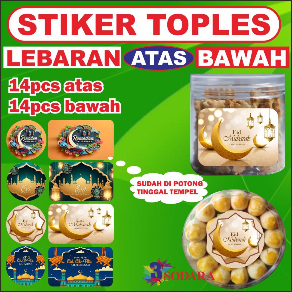 STIKER LEBARAN STIKER TOPLES / STIKER KUE LEBARAN