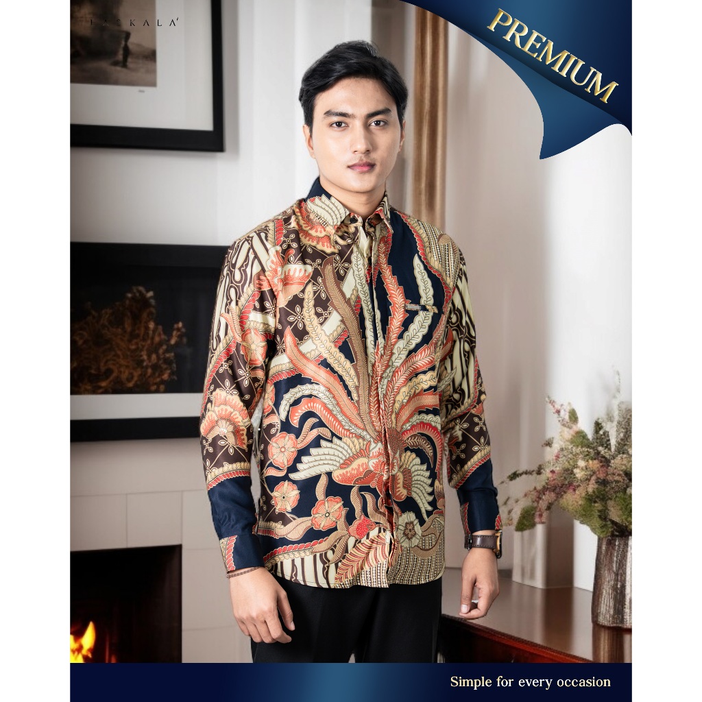 Laskala Batik Premium Viyata Kemeja Batik Pria Slimfit Lengan Panjang
