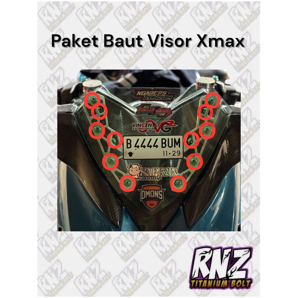 Baut Titanium Visor Xmax Old New Baut Winshield Baut Box Aki Xmax