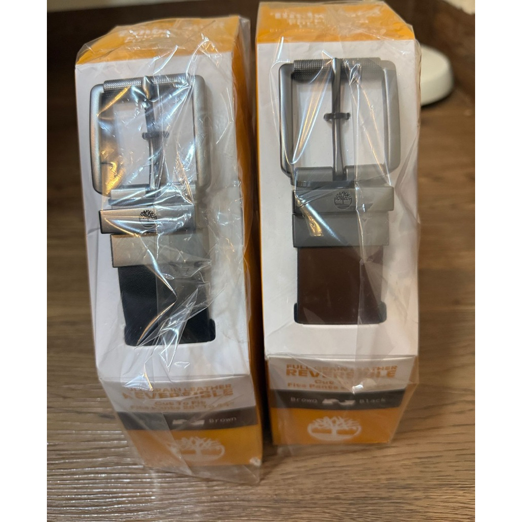 Belt sabuk men pria timberland riversible bolak balik brown black new authentic original store