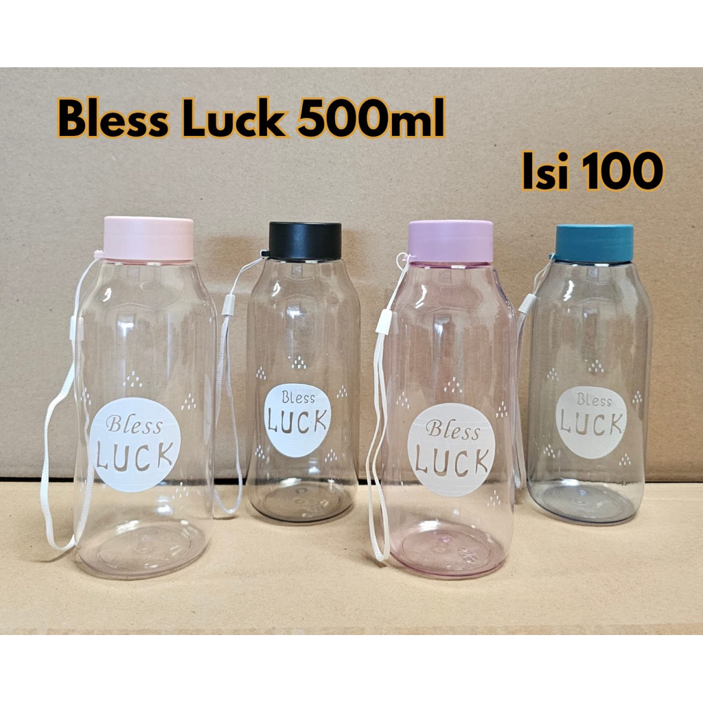 botol plastik bless luck 500ml 1 dus isi 100biji