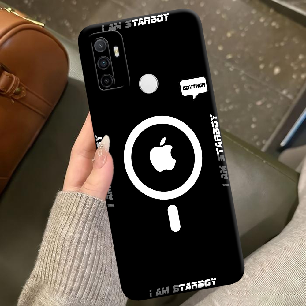 Premium Case Mewah OPPO A53 / A33 2020 Full Cover Casing Ponsel - Desain MAGSAFE RING IPHONE Cool - 