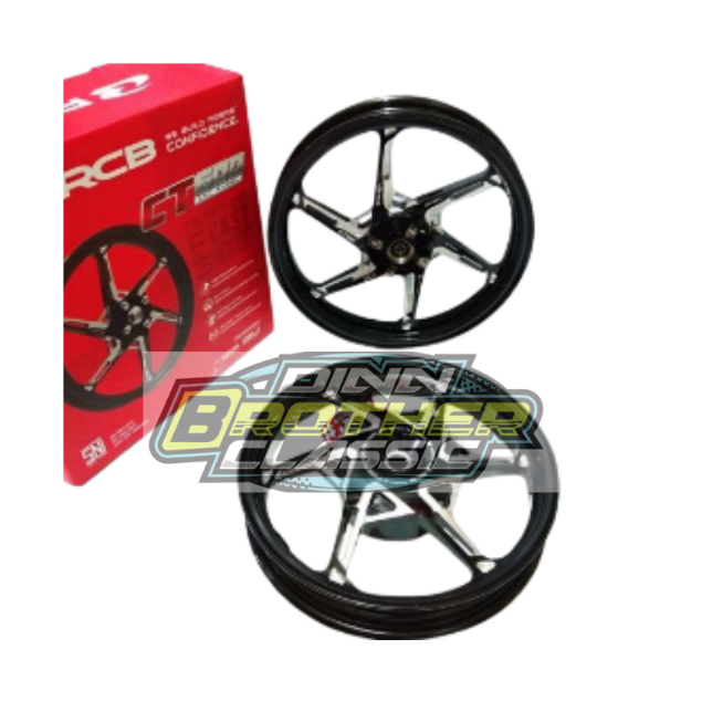 Velg Veleg Racing RCB CT600 Vario 125 Vario 150 Warna Hitam Chrome Ring 14x1.85/2.15