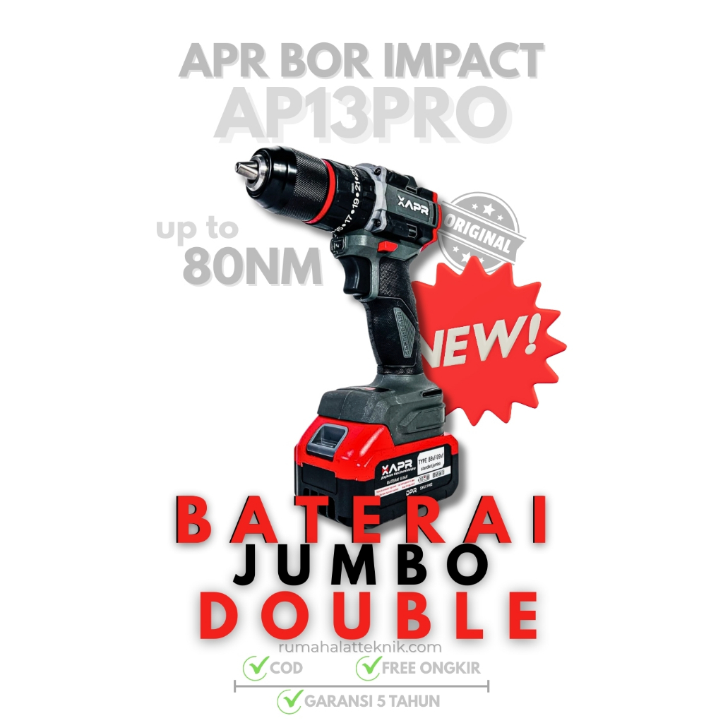 HARGA TERBAIK APR MERK BOR BATERAI TERBAIK AP13 PRO BRUSHLESS 13MM KEYLES AUTO SINGGLE LOCK ACCECORI