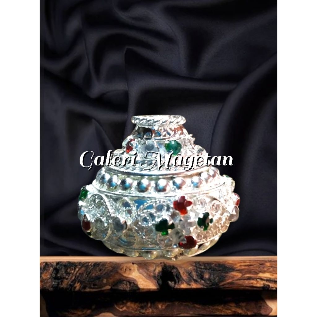 Mendak Selut Warangka Lapis perak Batu Sintetis Lapis perak Kodw Jm271