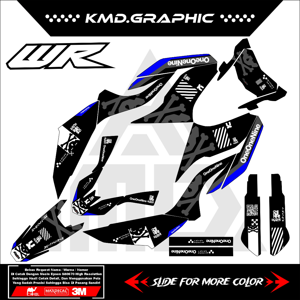 decal Wr decal yamaha Wr 150 keren decal wr 150 hitam tema one one nine ksr premium