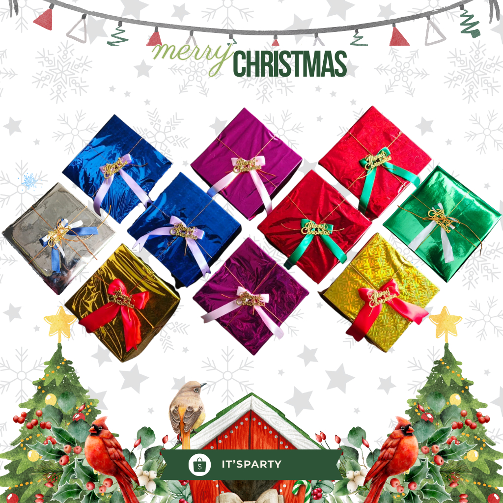 Miniatur kotak kado natal BESAR - kotak kado hiasan pohon natal - christmas gift box