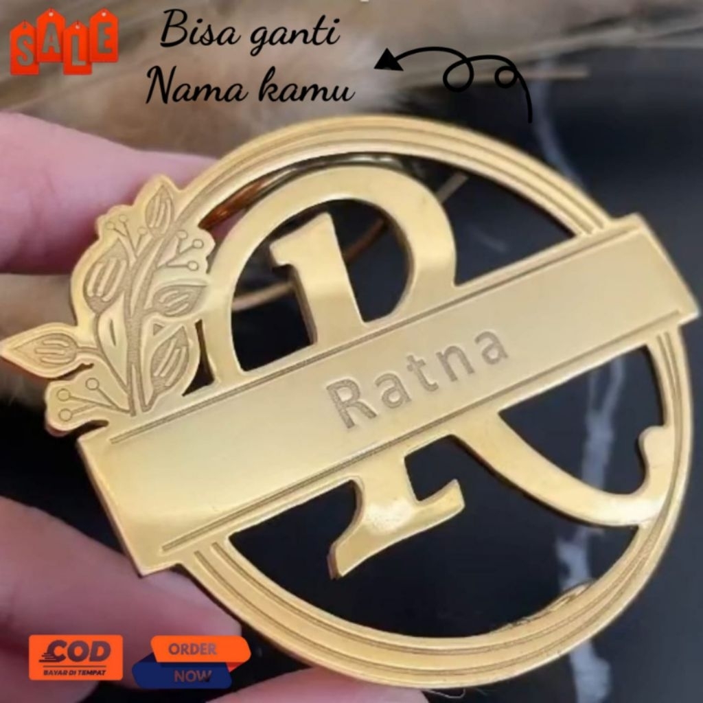 Bros Huruf inisial+Nama sesuai Request anda inginkan...Elegant Mewah LapisEmas
