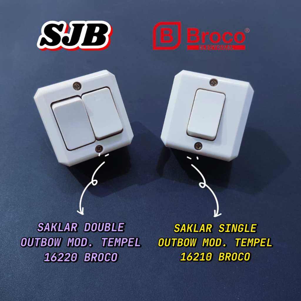 SAKLAR SINGLE / DOUBLE OUTBOW MOD. TEMPEL 16210 / 16220 BROCO