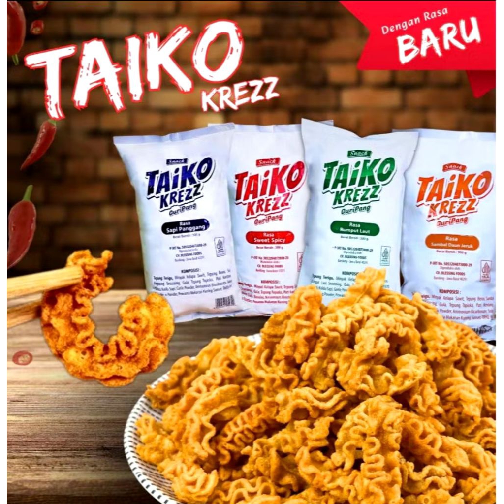Taiko Krezz Guripang Keripik Renyah Halal 500g