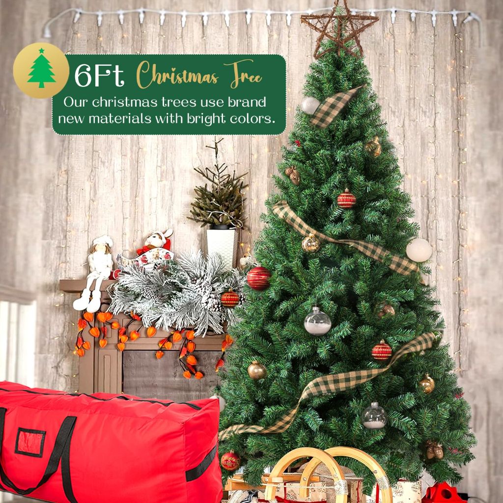 Pohon Natal Madder Dekorasi Natal Ukuran 210Cm/180Cm Pohon Natal Buatan Lipat -