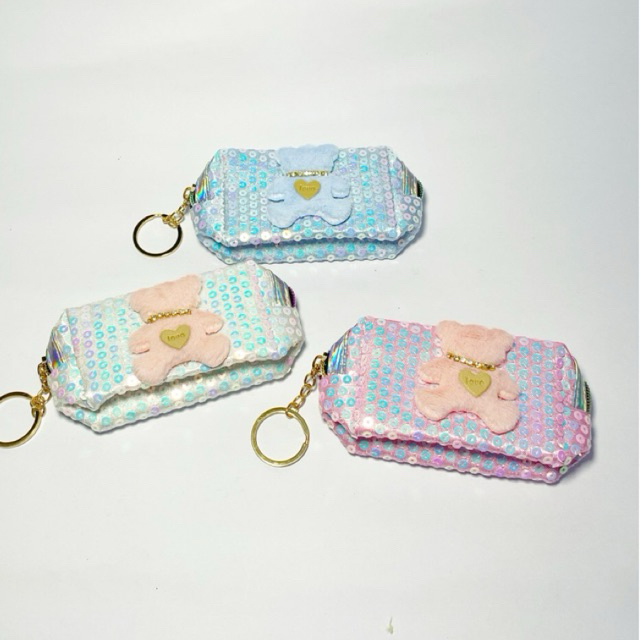Dompet Koin Mika Sequin Dompet Koin Tas Koin Murah Gantungan Kunci Dompet koin