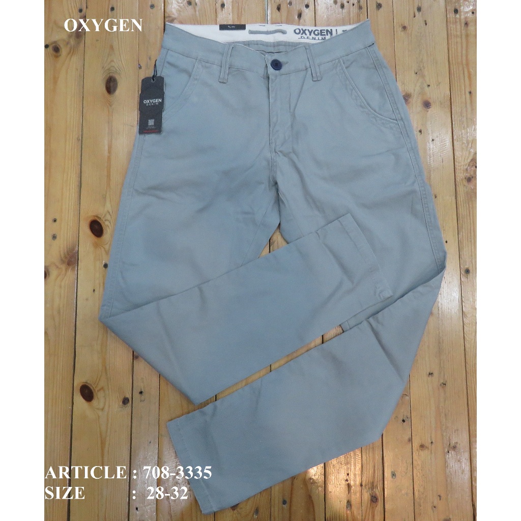 CELANA CHINOS/KATUN  PANJANG PRIA SLIMFIT  MEREK OXYGEN ART :708-3335 PRICE Rp.614.600