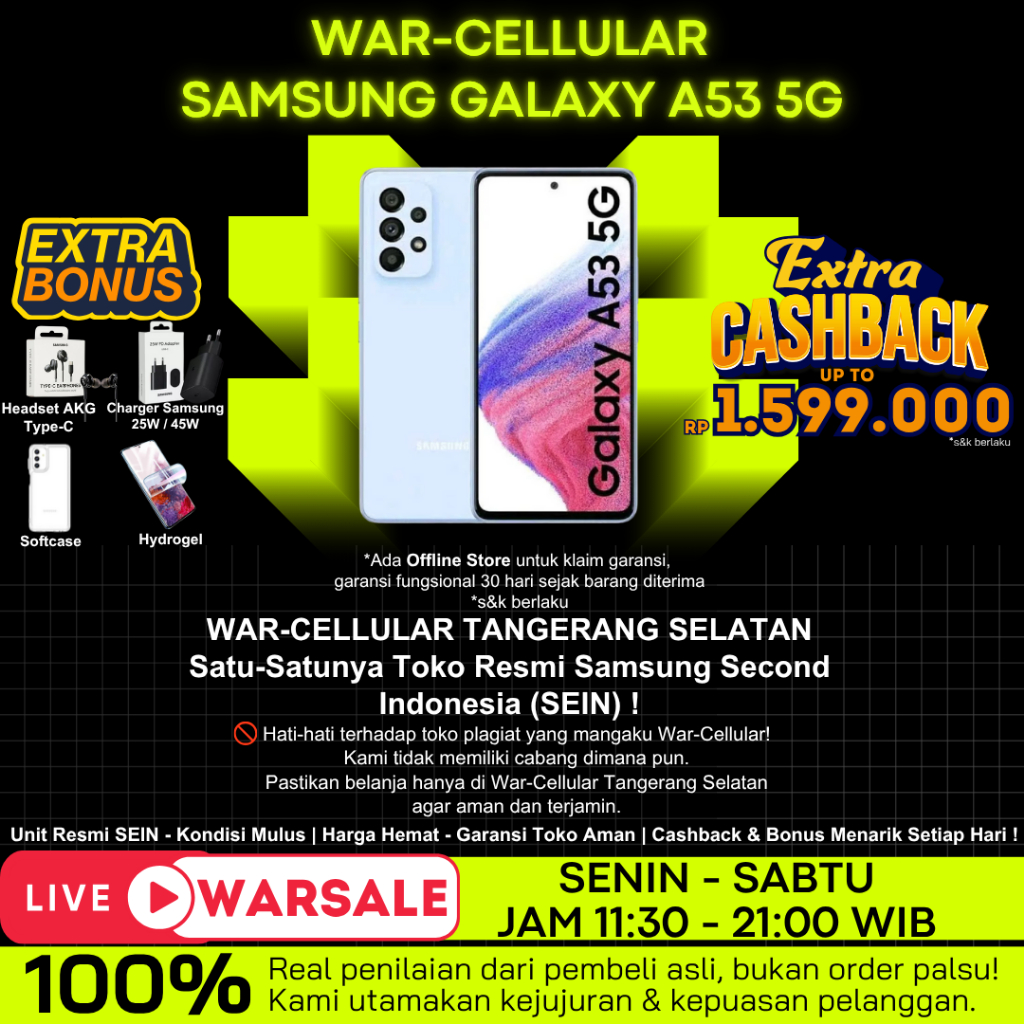 SEIN | SAMSUNG A53 5G 8/256GB & 8/128GB SECOND RESMI INDONESIA