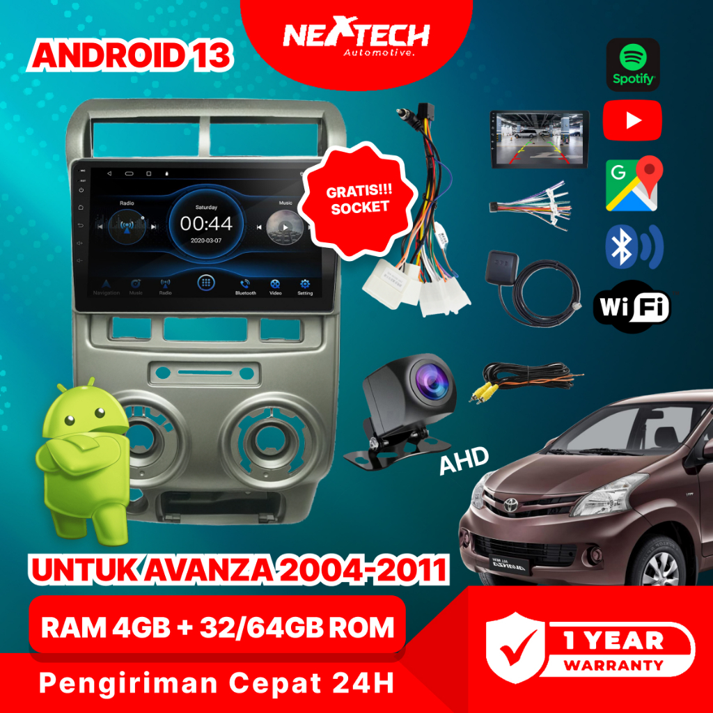 [COD] NEXTECH Head Unit Android 9inch 4+32/64G + Cooling System + Frame Avanza 2004-2011 Car Android