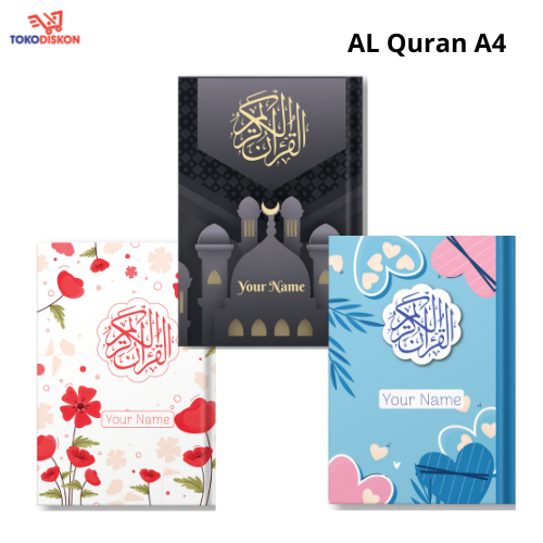 Tokodiskon - Alquran A4 / variasi 3 / Gratis Custom Nama Size Besar Sedang Hafazan Tahfidz Quran Ter