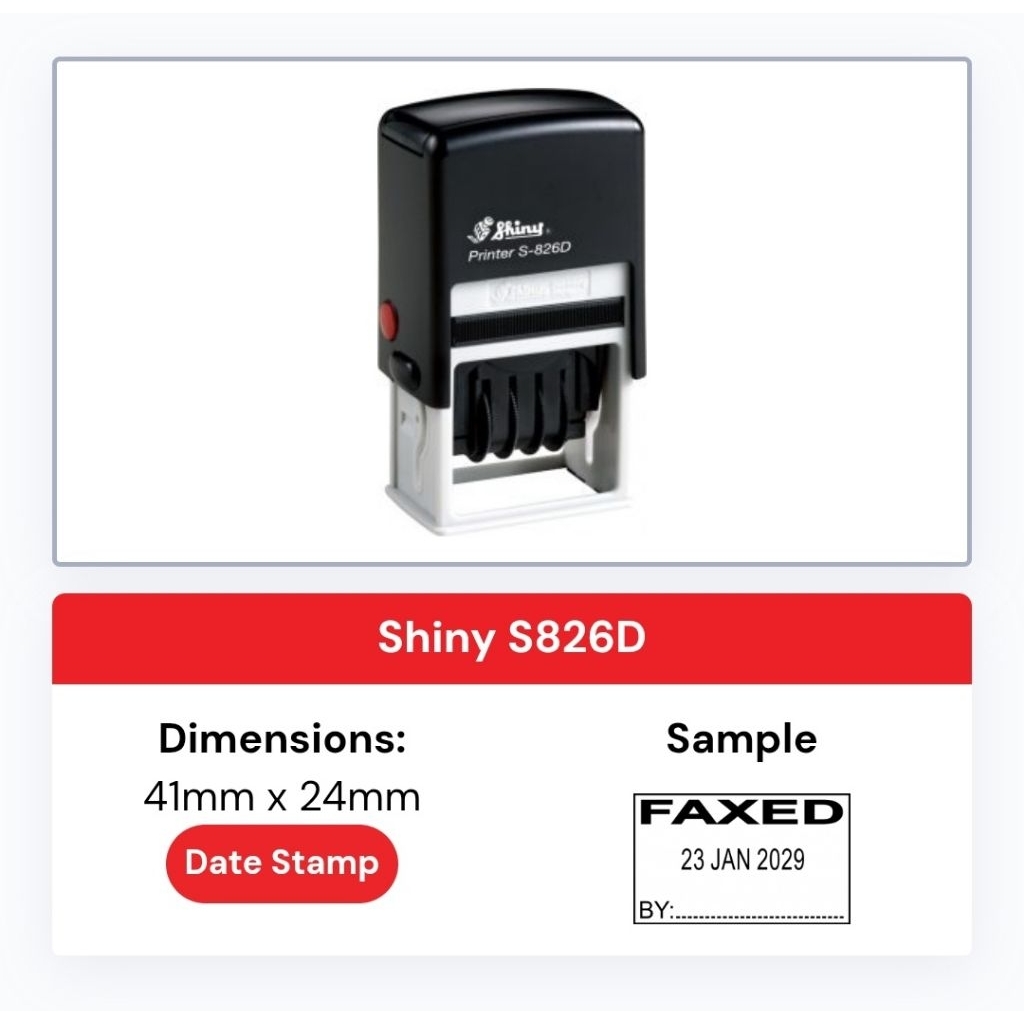 Custom Design Stempel Tanggal Shiny S-826D S-827D S-828D S-829D S-830D