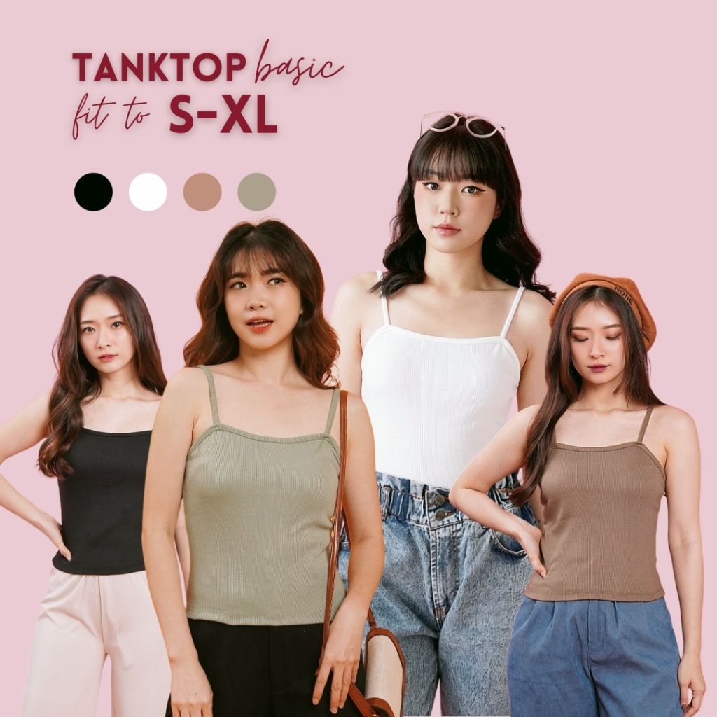 Promo Terlaris Crop Tanktop Wanita Dewasa Remaja ABG /Tanktop Wanita Model Elegan /Bisa COD Dress Mi