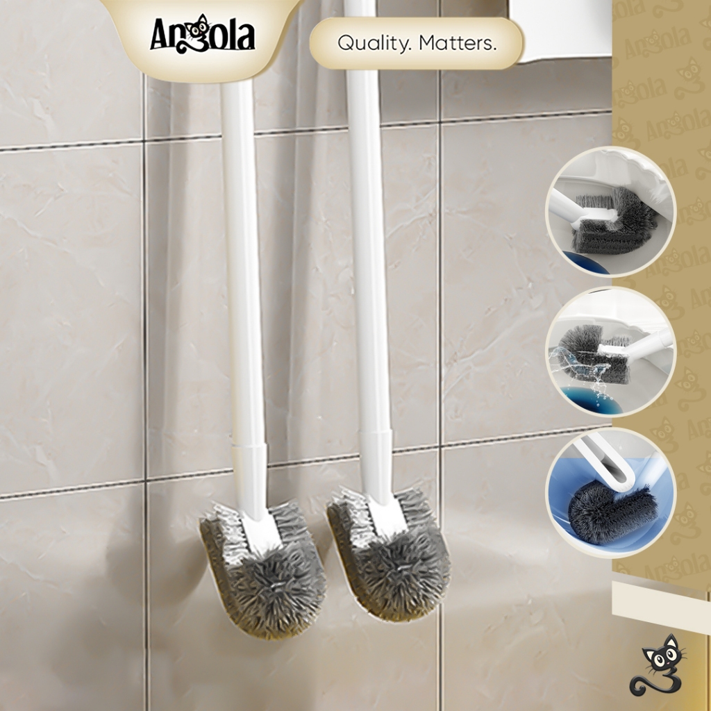 ANGOLA Sikat Pembersih Toilet S16A Toilet Brush/Sikat Kloset Duduk/Jongkok/Sikat WC Gagang Panjang