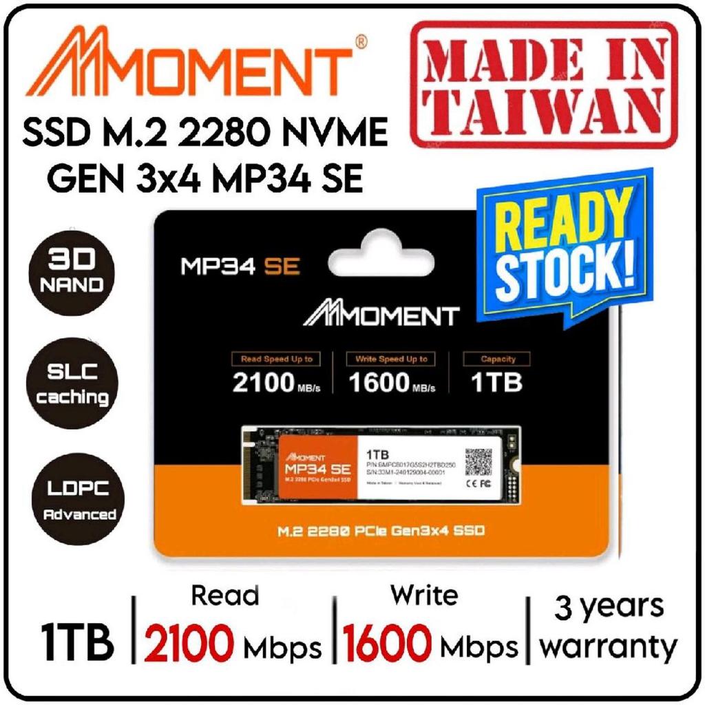 MOMENT SSD MP34 SE 1TB NVME M.2 2280 GEN 3x4