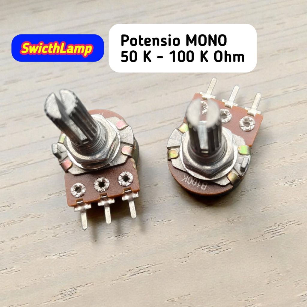 Potensio mono 50 K - 100 K Ohm - Potensio audio B50K - B100K bagus new