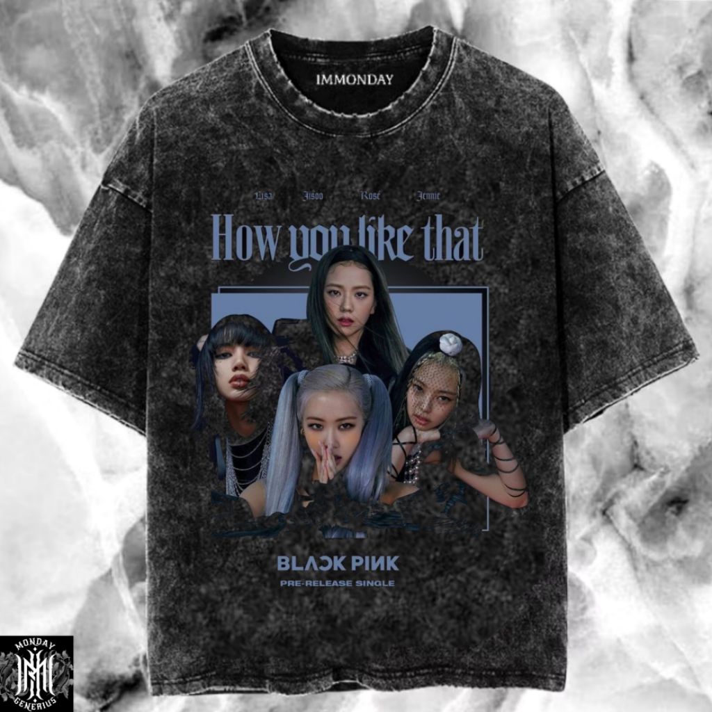IMMONDAY KAOS OVERSIZE WASHING | BLACK PINK HYLT | BAJU WASHING VINTAGE TEE | KAOS DISTRO | KAOS PRE