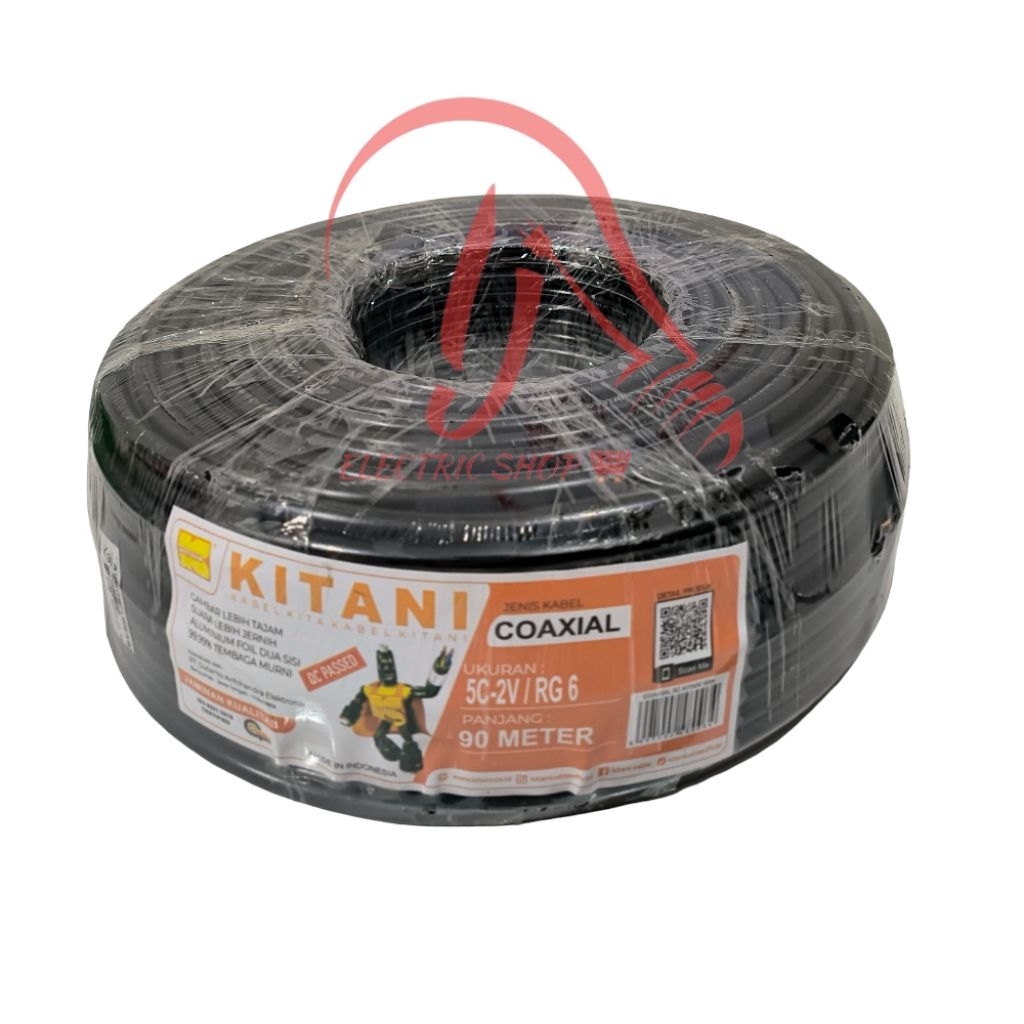 KABEL ANTENA TV KITANI COAXIAL RG6/5C KITANI 100 YARD PANJANG KABEL 90 METER KABEL ANTENA DIGITAL / 