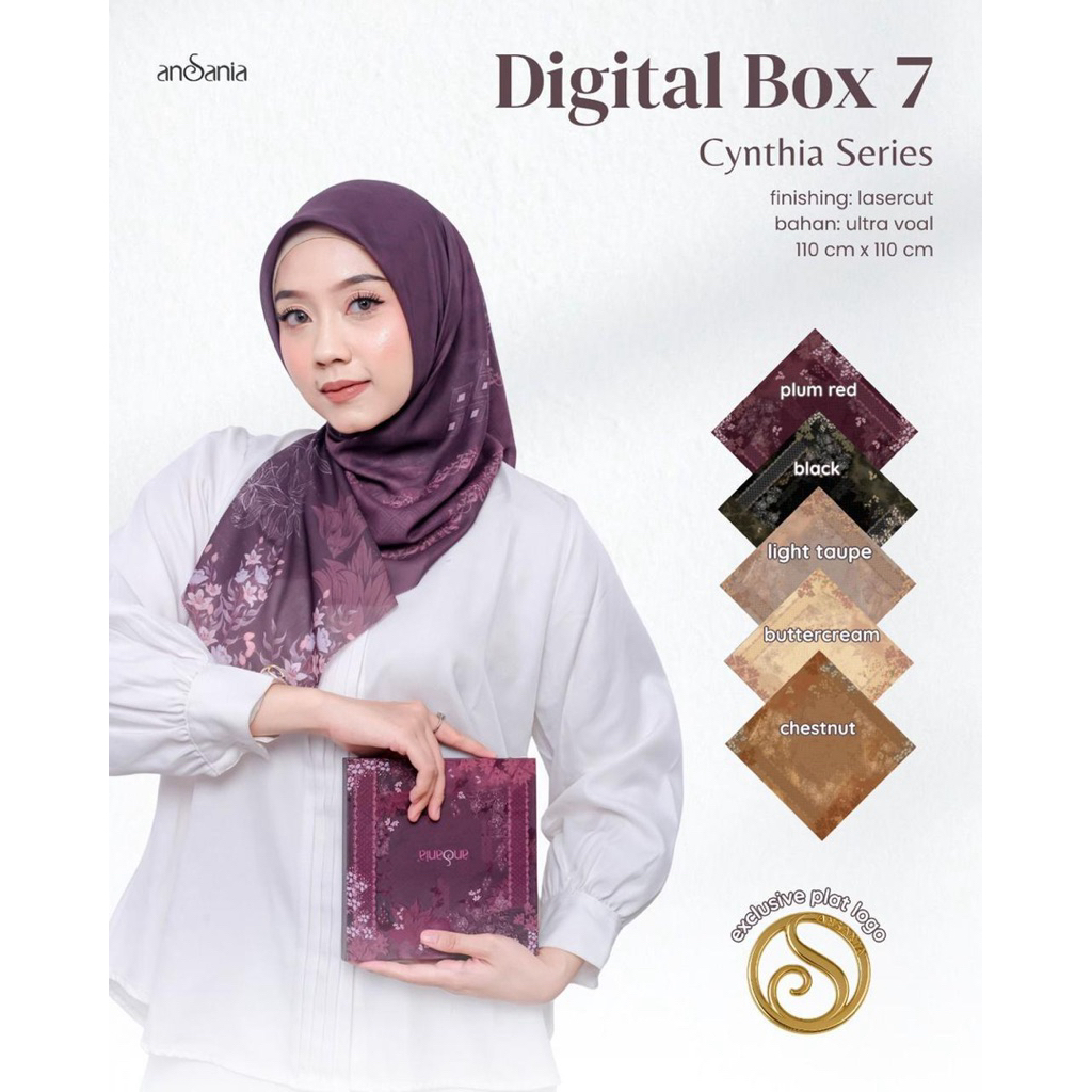 HIJAB SEGIEMPAT MOTIF (1 KOTAK) ANSANIA - HIJAB SEGIEMPAT MOTIF ANSANIA