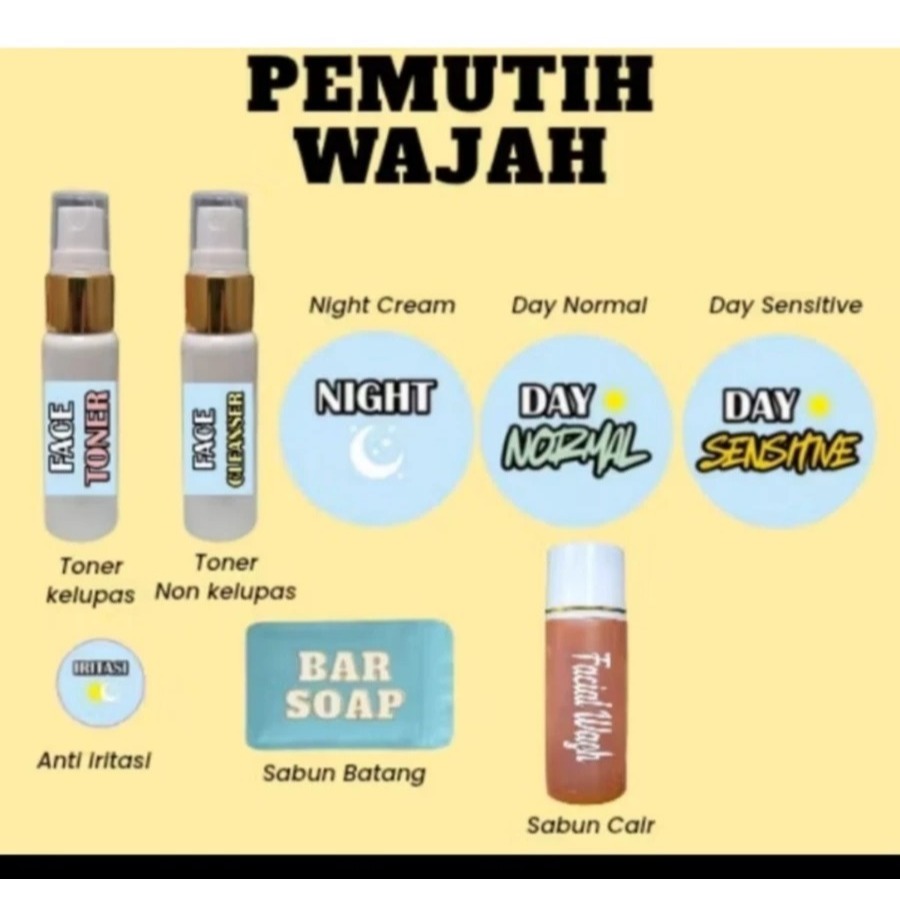 SET CREAM PEMUTIH WAJAH /CREAM MURAH KELUPAS WAJAH