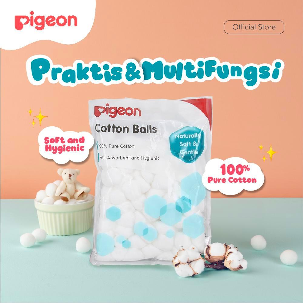 PIGEON Cotton Ball | Kapas Bola untuk Membersihkan Kulit Bayi | Lembut | 100% pure cotton