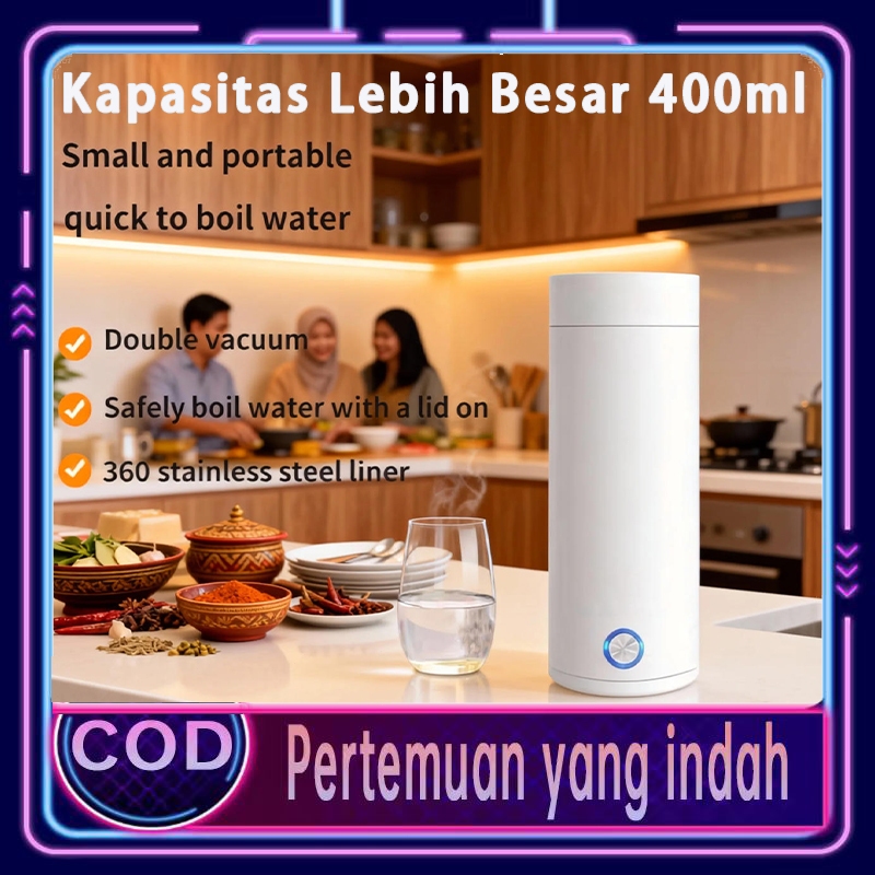Cangkir Pemanas Listrik 400ml Otomatis/Cangkir Pemanas ListrikKecil/Portabel Cangkir Air Pemanas Lis