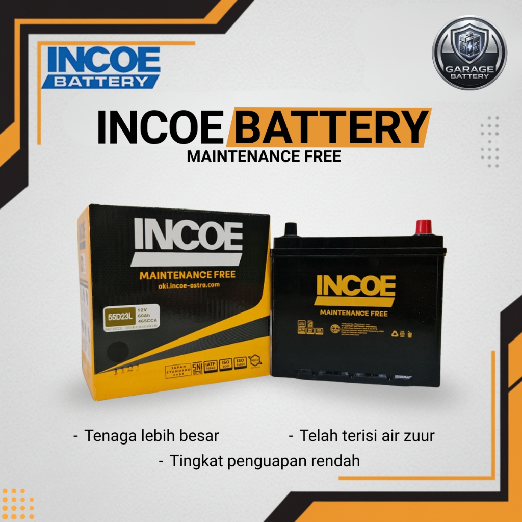 Incoe MF Aki Mobil Wuling Alvez 55D23L 12V / 60Ah - Aki Kering