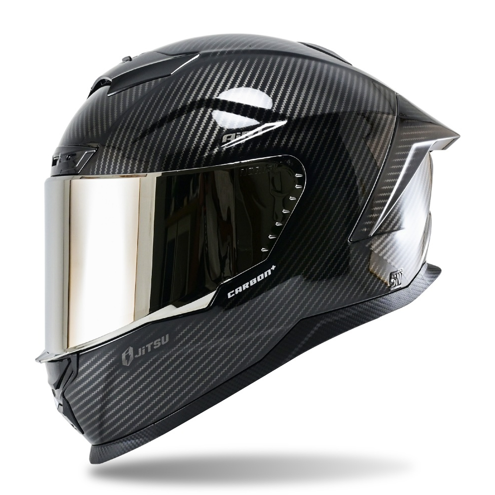 Helm Full Face Helm Jitsu Air 1 Carbon Motif Visor Silver Terbaru